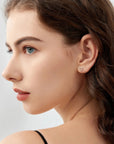 Moissanite Heart Stud Earrings for Women, 18k Gold Plated 925 Sterling Silver Dainty Everyday Jewelry