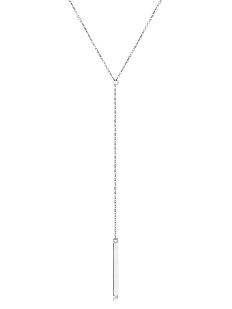 Lariat Y Necklace, Sterling Silver Long Drop Necklace for Women