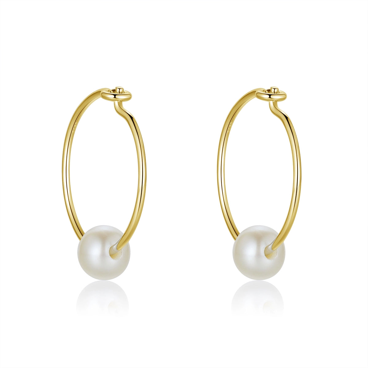 Metzakka Pearl Hoop Earrings