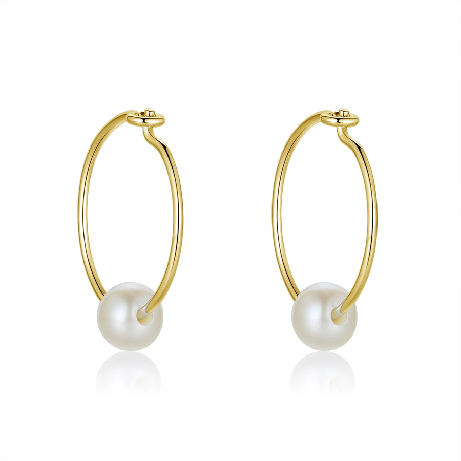 Metzakka Pearl Hoop Earrings