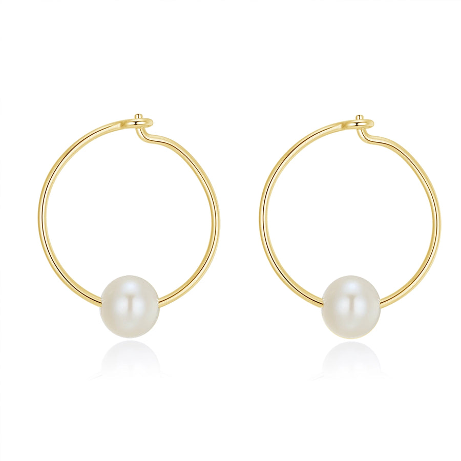 Metzakka Pearl Hoop Earrings