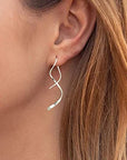 Metzakka Spiral Threader Earrings, Sterling Silver Jewelry Gift for Women