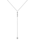 Lariat CZ Diamond Necklace, Sterling Silver Jewelry for Bridesmaid