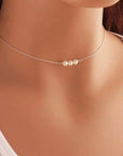 Metzakka Pearl Choker Necklace, Sterling Silver Jewelry Gift for Women